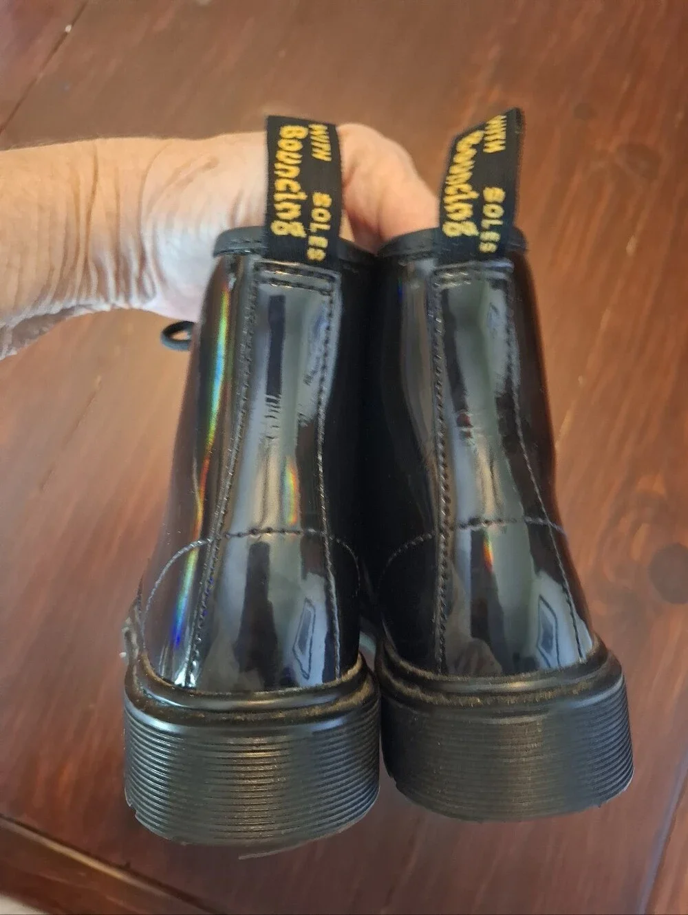 Dr. Martens Kids 1460J Black Patent Leather Combat Boots Size 3